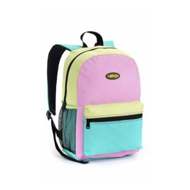 Imagem de Mochila Costas Tricolor Feminina Estilosa Espaçosa Reforçada - Seanite