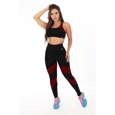 Imagem de Conjunto Top Calça Fitness Feminina Tarelles - T0528 - T0529, Preto, B