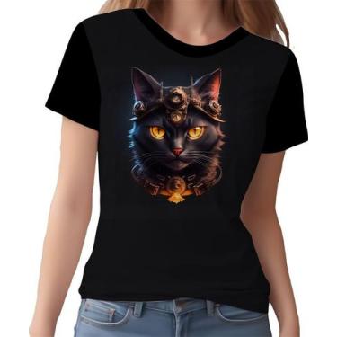 Imagem de Camisa Camiseta Estampada Steampunk Gato Face Tecnovapor 1 - Enjoy Sho