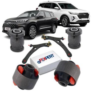 Imagem de Kit 04 buchas bandeja dianteira tiggo 7 8 2019 2020 2021 2022 2023 e 2