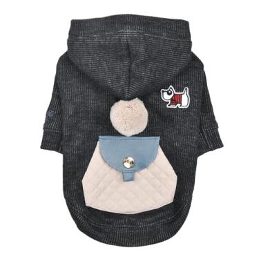 Imagem de Puppia Benoit Lindas camisas com capuz de inverno com arnês integrado para cães pequenos e médios, cinza escuro, médio