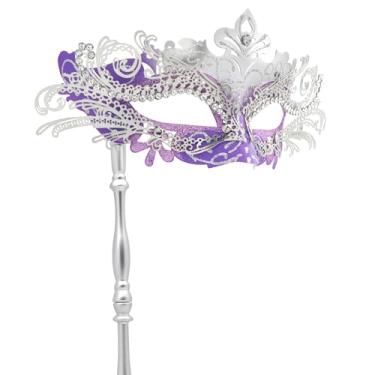 Imagem de Coddsmz Máscara De Baile De Máscaras Com Bastão Máscara Veneziana Decorações De Carnaval Para Mulheres Máscara De Fantasia De Halloween