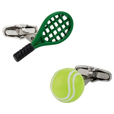 Imagem de Raquete de tênis e abotoaduras de bola Cracked Pepper Cuff-Daddy com caixa de presente para apresentação