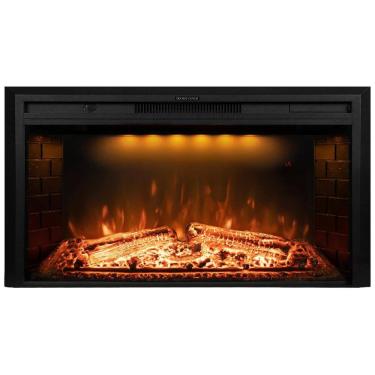 Imagem de Lareira Elétrica de Embutir A69x109L cm com Controle Remoto, Tronco Realista, Som Crepitante, Proteção Contra Superaquecimento e