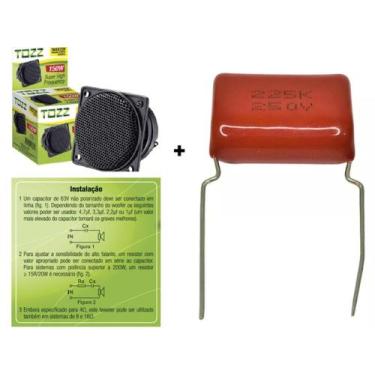Imagem de 10 Tweeter Piezo Eletrico Quadrado 75rms + 10 Capacitor - Tozz
