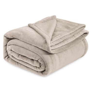 Imagem de Cobertor Bedsure Fleece Queen Size - Bege Oxford 230x230cm