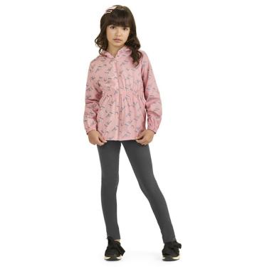 Imagem de Conjunto Infantil Inverno Menina Jaqueta Corta Vento Com Capuz E Forro e Legging Cotton  - Angerô-Feminino