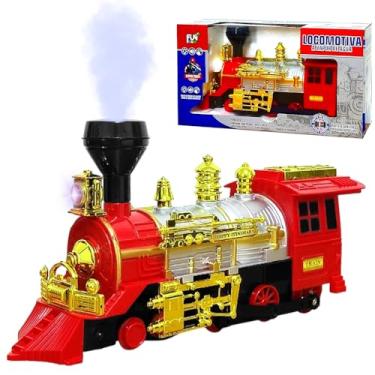 Imagem de Brinquedo Locomotiva Infantil Grande Trem Bate e Volta e Solta Fumaça