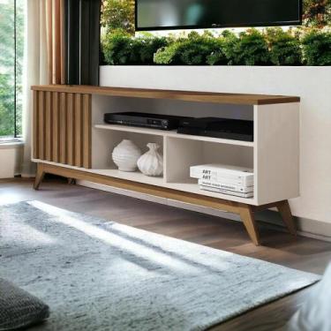 Imagem de Rack Ripado para Tv 55 Polegadas Off White Freijo Malbec Germai - Giga