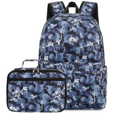 Imagem de Mochila escolar LEDAOU Kids com lancheira com design de dinossauro