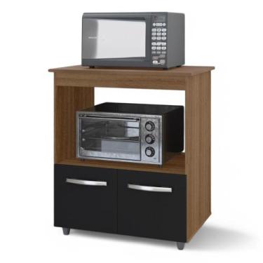 Imagem de Balcão Cozinha Para Forno Micro-ondas Multiuso Angel 02 Portas Savana 