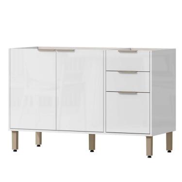 Imagem de Balcao Pia Sem Tampo 120 Cm Glor Bgl02 Branco Neve Mxm