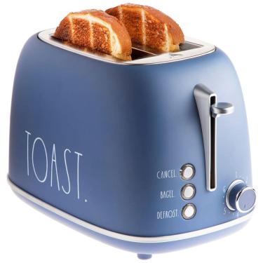 Imagem de Torradeira Elétrica Retrô 2 Fatias com 6 Níveis de Tostagem e Função Descongelar, 825W, 110v, RAE DUNN, Azul