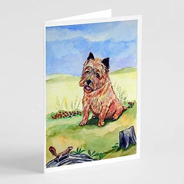 Imagem de Caroline's Treasures 7017GCA7P Cartões de felicitações e envelopes Cairn Terrier e The Chipmunk, pacote com 8, 7 x 5, multicolorido