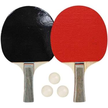 Imagem de Kit Raquetes e Bolas Convoy Sport Tenis De Mesa Verm bco