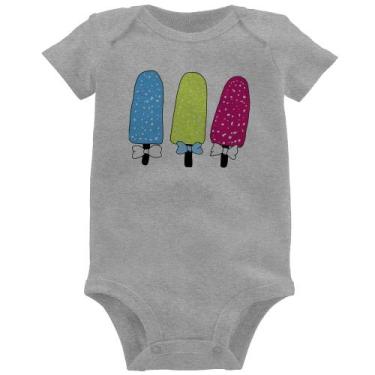 Imagem de Body Bebê Colorfull Icecreams - Foca na Moda, Cinza, P