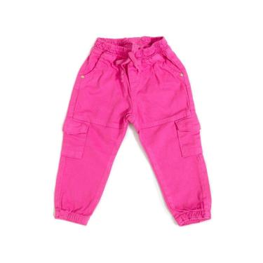 Imagem de Calça Infantil Jeans Color com Recortes Cargo Menina-Feminino