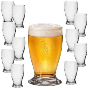 Imagem de Kit 12 Copos de Vidro Tulipa Chopp Cerveja 240ml Transparente - Cortel