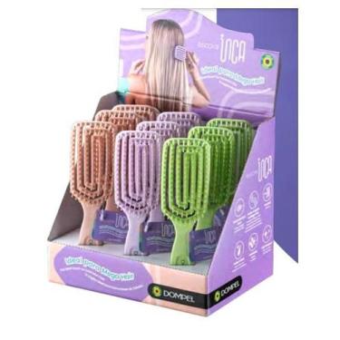 Imagem de Kit 9 Escova De Cabelo Flexível Inca Anti-Frizz Mega Hair Profissional