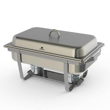 Imagem de Rechaud Retangular Progás PR-111 2 Cubas gn 9L Aço Inox Para Buffet P40819