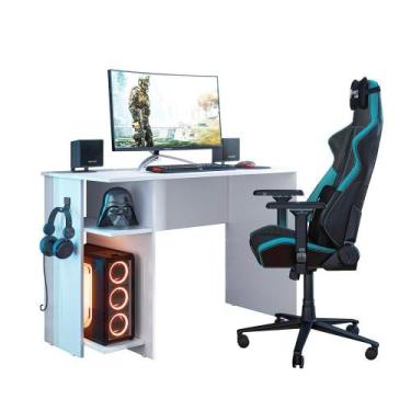 Imagem de Mesa para Computador Gamer Branco - FdECOR - Qmovi