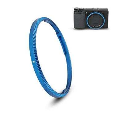 Imagem de JJC Tampa de anel de decoração de lente de metal para Ricoh GR III GR III HDF GR3 GR3 HDF acessórios substitui a tampa do anel Ricoh GN-1 - azul