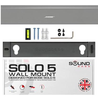 Imagem de Suporte de parede Solo 5 para Bose Solo 5 Sound Bar, kit completo com todas as ferragens de montagem, compatível com a barra de som Série II, projetado no Reino Unido pela Soundbass