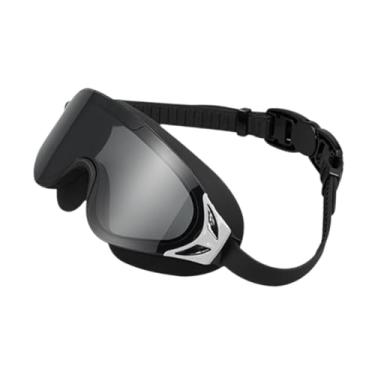 Imagem de Vaveren Óculos de natação óculos de óculos para homens mulheres portáteis Visualização clara de óculos de natação Goggles de natação para mergulho, Preto