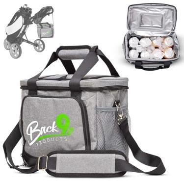 Imagem de Bolsa térmica para carrinho de golfe com tampa magnética cinza - bolsa térmica com 12 latas dobrável - perfeita para carrinho de golfe ou carrinho de empurrar - mochila térmica à prova de vazamento -