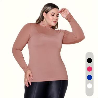 Imagem de Cacharrel Feminina Plus Size Blusa Gola Alta Casual Social - Blusa De 