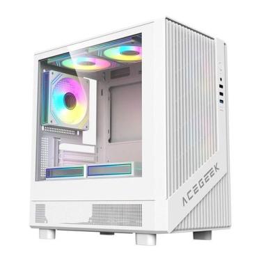 Imagem de Gabinete Gamer Acegeek Blade, Mid-Tower, Lateral de Vidro, Branco, AG-