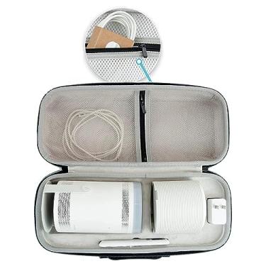 Imagem de Capa para Samsung The Freestyle Projetor e base de bateria para todos os acessórios, EVA rígido antiarranhões anticolisão (preto)