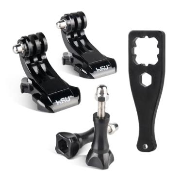Imagem de HSU Montagem rápida em superfície vertical com fivela J-Hook, kit de acessórios de parafuso de polegar longo para GoPro Hero 13 12 11 10 9 8 7 6 5 4 3+ 3 AKASO Campark e outras câmeras de ação (pacote