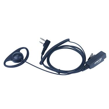 Imagem de Fone de ouvido KEYBLU formato D com PTT grande para rádio Walkie Talkie de 2 pinos, Kenwood
