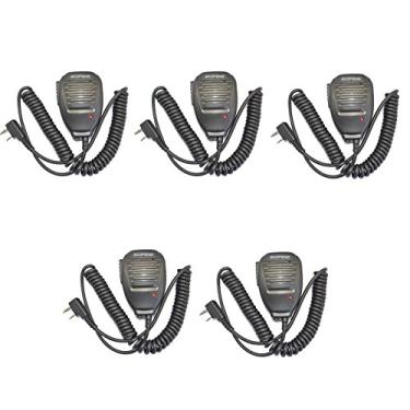 Imagem de TENQ Microfone de alto-falante portátil Walkie Talkie, microfone de ombro para BaoFeng UV-5R 5RA 5RB 5RC 5RD 5RE 5REPLUS 3R+ rádio bidirecional (pacote com 5)