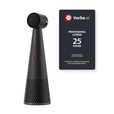 Imagem de IPEVO Viva-voz Bluetooth VOCAL AI + software Vurbo.ai Pro, transcrição em tempo real de IA, tradução para 93 idiomas, resumo, minutos de reunião, anotações, vida útil da bateria de 40 horas, soluções