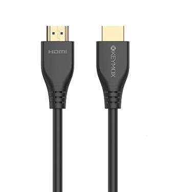Imagem de Cabo HDMI 8 K de 10 pés Keymox HDMI 2.1, 48 Gbps Ultra HD de alta velocidade, suporta 4K@120Hz e 8K@60Hz, eARC/Ethernet, compatível com Apple TV, Nintendo Switch, Roku, Xbox, PS4 Pro, Blu-ray