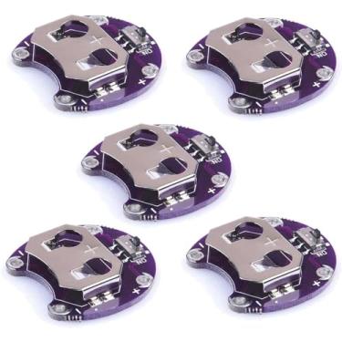 Imagem de DUTTY Lilypad Suporte de bateria de célula de moeda CR2032 Módulo de capa de suporte de bateria 5 peças