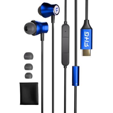 Imagem de FHG Fones de ouvido USB C para Samsung Galaxy S24+ Ultra S23 Z Fold 6, áudio de alta resolução, USB C, microfone, controle de volume para iPhone 15 Pro Max, Ipad, isolamento de ruído com graves