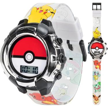 Imagem de Accutime Relógio digital Pokemon LCD de quartzo infantil para meninos, meninas e adultos de todas as idades, Pokeball multicolorido, Casual