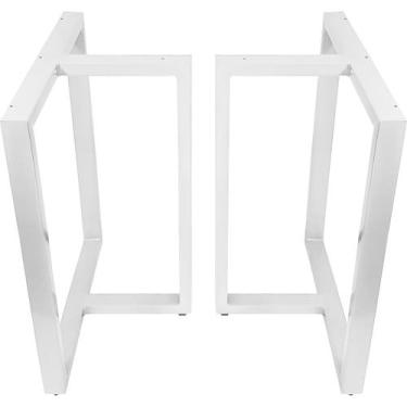 Imagem de Base de Mesa de Jantar Kansas para Tampos de Vidro Pedra e Madeira até