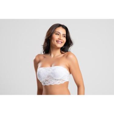 Imagem de Sutiã IMI Lingerie Renda com bojo Sem Alça Verão Carnaval Bustiê, Bran