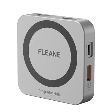 Imagem de FLEANE Hub magnético USB C 8 em 1 e estação de ancoragem tipo C M.2 NVMe 2230 Gabinete SSD, 4K @60Hz HDMI 10Gbps USB-A/USB-C 3.2 SD/TF 3.0 Cartão Solt AUX 100W PD para iPhone 15 16 MacBook Pro Air