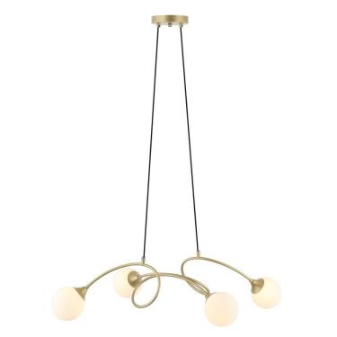 Imagem de Pendente Alata Dourado Metal E Vidro 4xg9 - Bella Iluminação