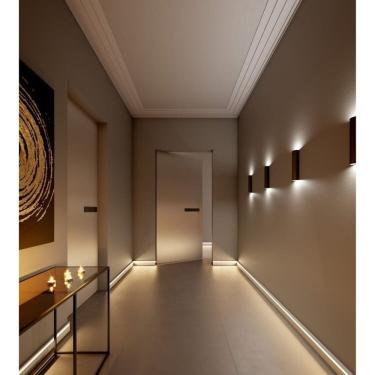 Imagem de Kit Com 10 Barras Moldura De Teto Rodateto De Poliestireno M10 Metro Linear 20m Branco