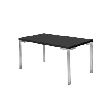 Imagem de Mesa De Jantar Tubular Aço Nobre Retangular Cromada Preto
