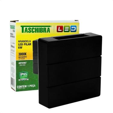 Imagem de Arandela Led Taschibra Pilar Slim Ip65 3000k Bivolt Preto