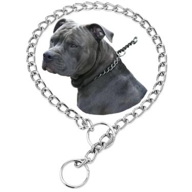 Imagem de Coleira gargantilha para cães, corrente para cães de aço inoxidável para treinamento, coleira de elos, martingale, cachorrinho, estrangulador, para cães de raças PPP PP pequeno, médio e grande, prata