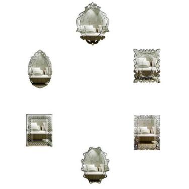 Imagem de Kit 6 Espelhos Decorativos Venezianos Pegui Milano - Creatus