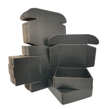 Imagem de JIKEER2 Caixas De Papelão Ondulado Preto Para Embalagem E Armazenamento, Pacote Com 50 Unidades, 5X5X2"
